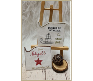 Stickserie ITH - 8 Hüllen quadratisch Weihnachten Line Art inkl. Blanko